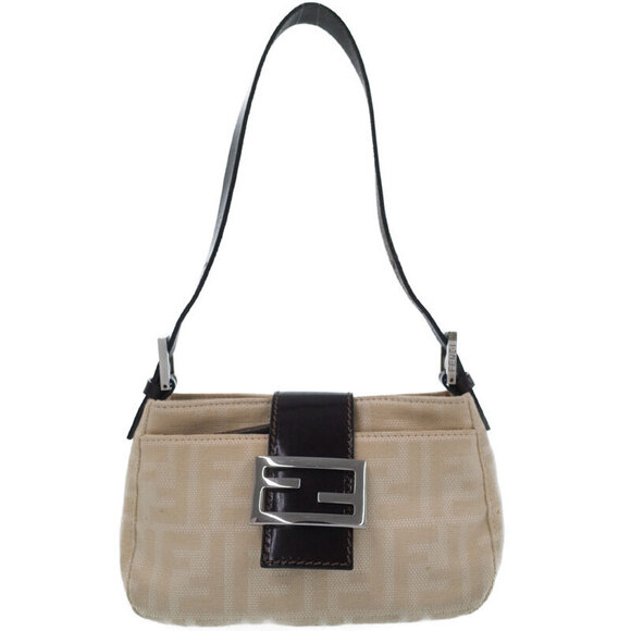 Fendi Handbags - Fendi Zucca Baguette Shoulder Bag White